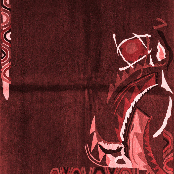 Abstract Red Modern Rug, abs3148red