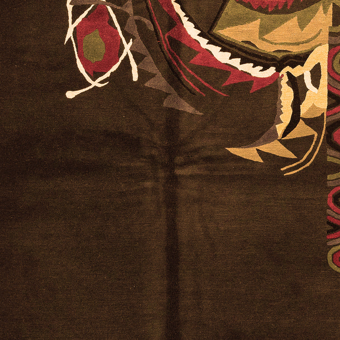 Machine Washable Abstract Orange Modern Area Rugs, wshabs3148org