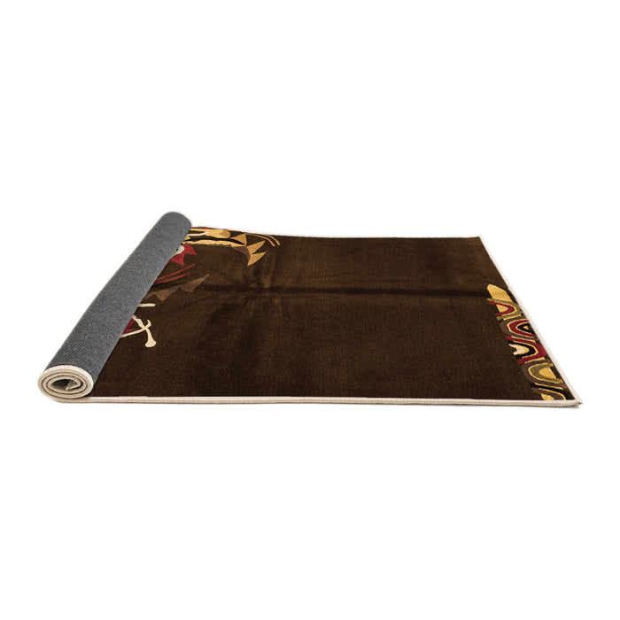 Sideview of Abstract Orange Modern Rug, abs3148org