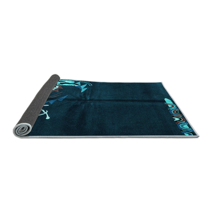 Sideview of Abstract Light Blue Modern Rug, abs3148lblu