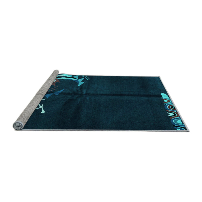 Sideview of Machine Washable Abstract Light Blue Modern Rug, wshabs3148lblu