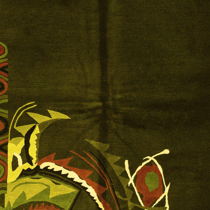 Machine Washable Abstract Yellow Modern Rug, wshabs3148yw