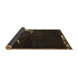 Sideview of Abstract Brown Modern Rug, abs3148brn