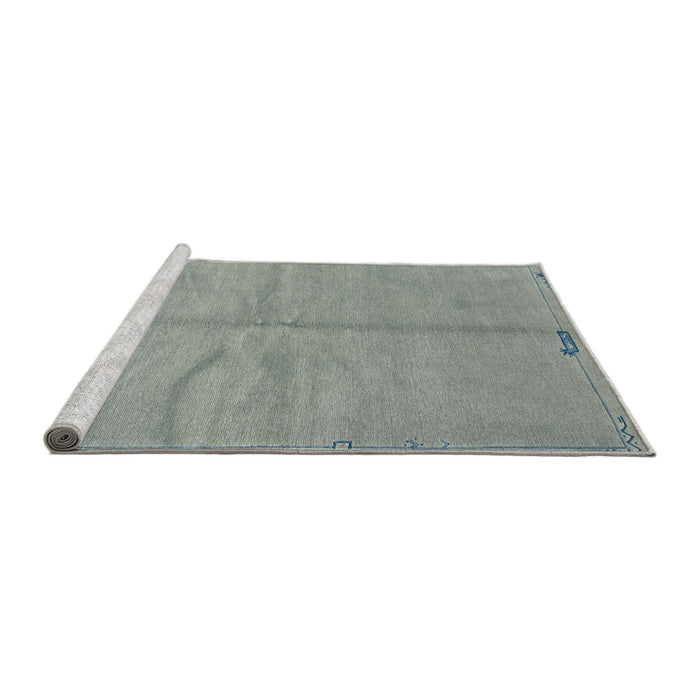 Sideview of Machine Washable Abstract Dark Gray Rug, wshabs3149