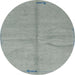 Round Abstract Dark Gray Modern Rug, abs3149