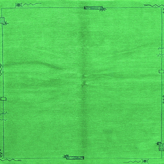 Square Abstract Green Modern Rug, abs3149grn