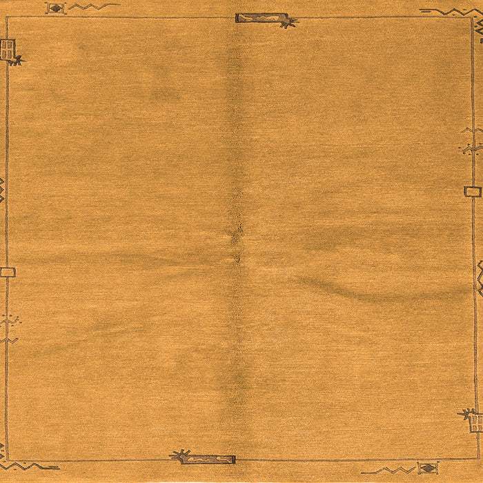 Square Machine Washable Abstract Orange Modern Area Rugs, wshabs3149org