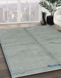 Abstract Dark Gray Modern Rug, abs3149