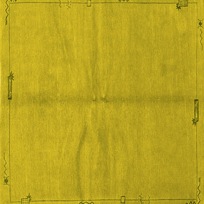 Square Machine Washable Abstract Yellow Modern Rug, wshabs3149yw