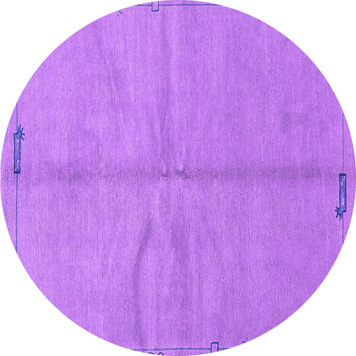 Round Abstract Purple Modern Rug, abs3149pur