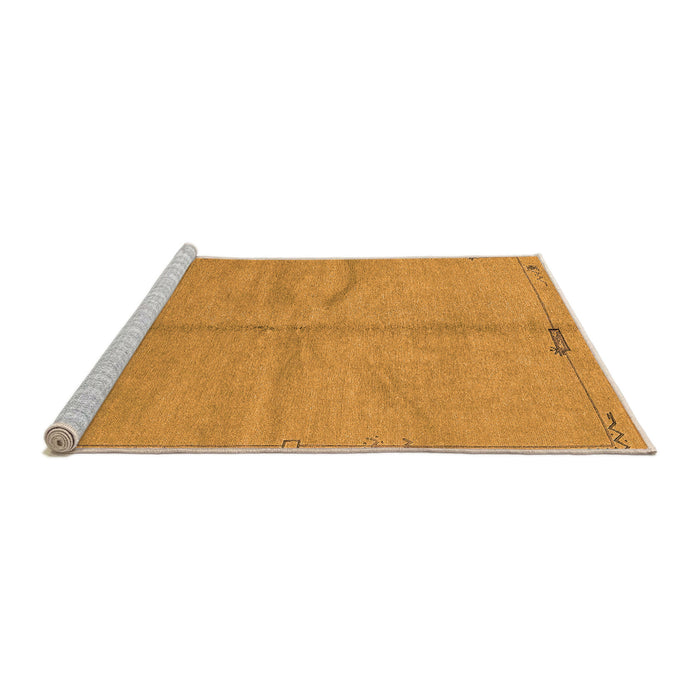 Sideview of Machine Washable Abstract Orange Modern Area Rugs, wshabs3149org