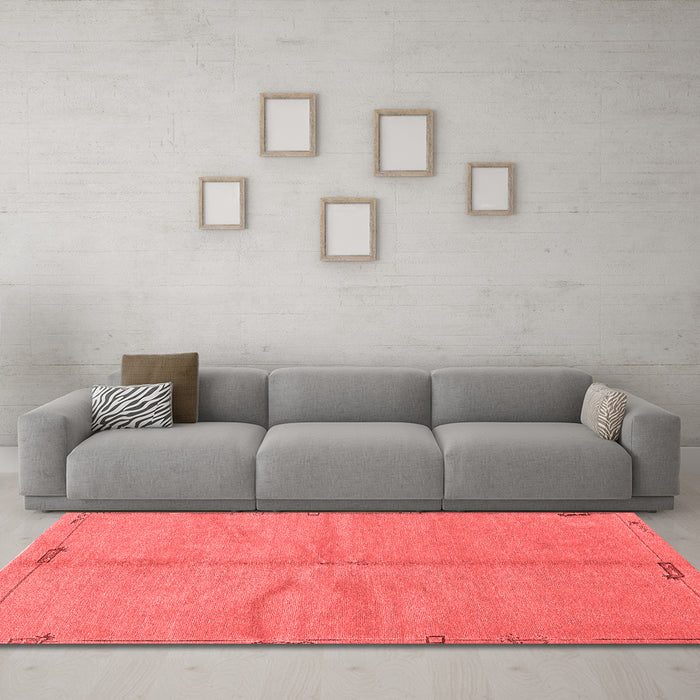 Modern Red Washable Rugs
