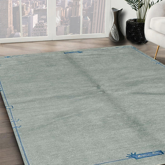Machine Washable Abstract Dark Gray Rug in a Family Room, wshabs3149