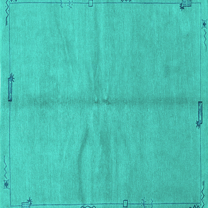 Square Abstract Turquoise Modern Rug, abs3149turq