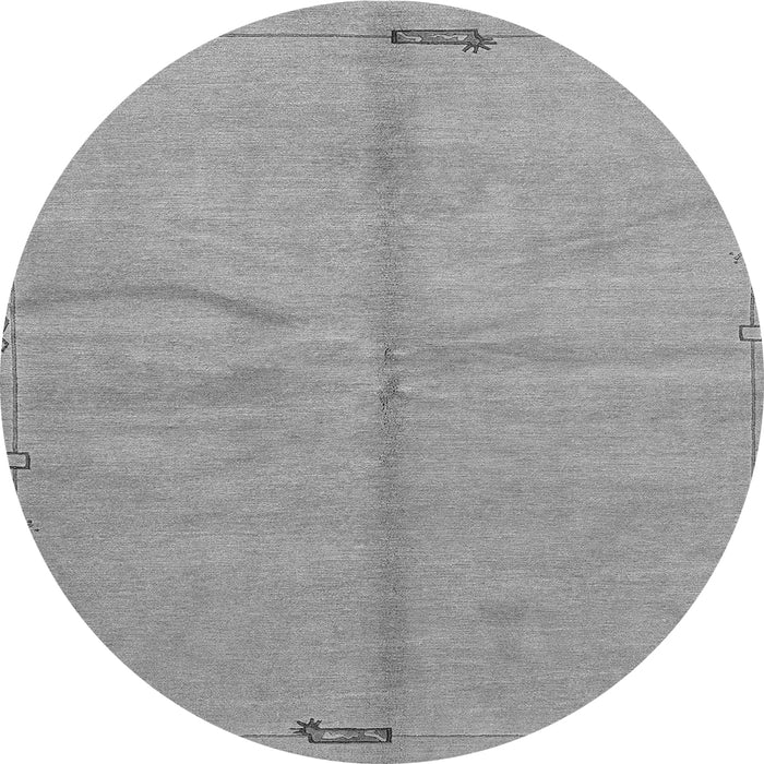 Round Machine Washable Abstract Gray Modern Rug, wshabs3149gry