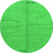 Round Abstract Green Modern Rug, abs3149grn