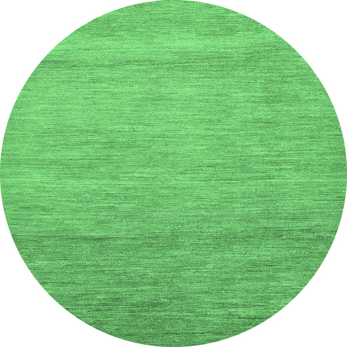 Round Machine Washable Abstract Emerald Green Modern Area Rugs, wshabs314emgrn