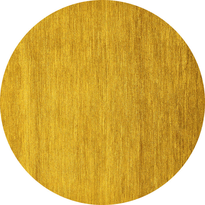 Round Machine Washable Abstract Yellow Modern Rug, wshabs314yw