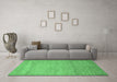 Machine Washable Abstract Emerald Green Modern Area Rugs in a Living Room,, wshabs314emgrn