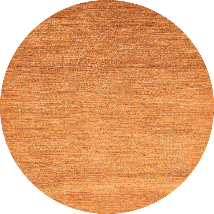 Round Machine Washable Abstract Orange Modern Area Rugs, wshabs314org