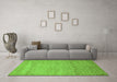 Machine Washable Abstract Green Modern Area Rugs in a Living Room,, wshabs314grn