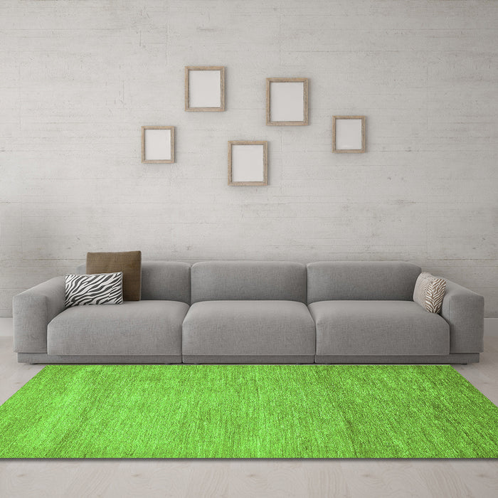 Machine Washable Abstract Green Modern Area Rugs in a Living Room,, wshabs314grn