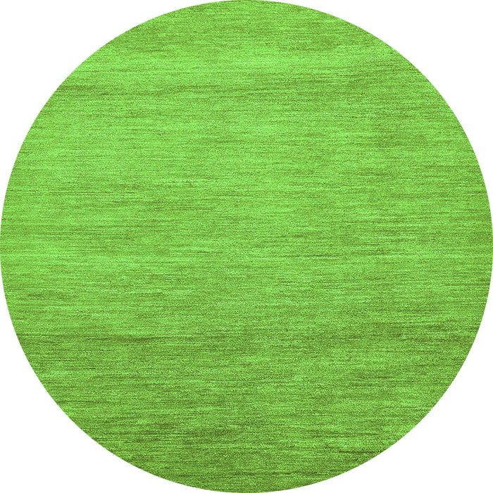 Round Machine Washable Abstract Green Modern Area Rugs, wshabs314grn