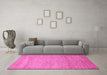 Machine Washable Abstract Pink Modern Rug in a Living Room, wshabs314pnk