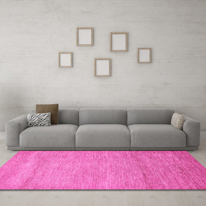 Machine Washable Abstract Pink Modern Rug in a Living Room, wshabs314pnk