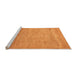 Sideview of Machine Washable Abstract Orange Modern Area Rugs, wshabs314org