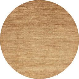 Round Machine Washable Abstract Orange Rug, wshabs314