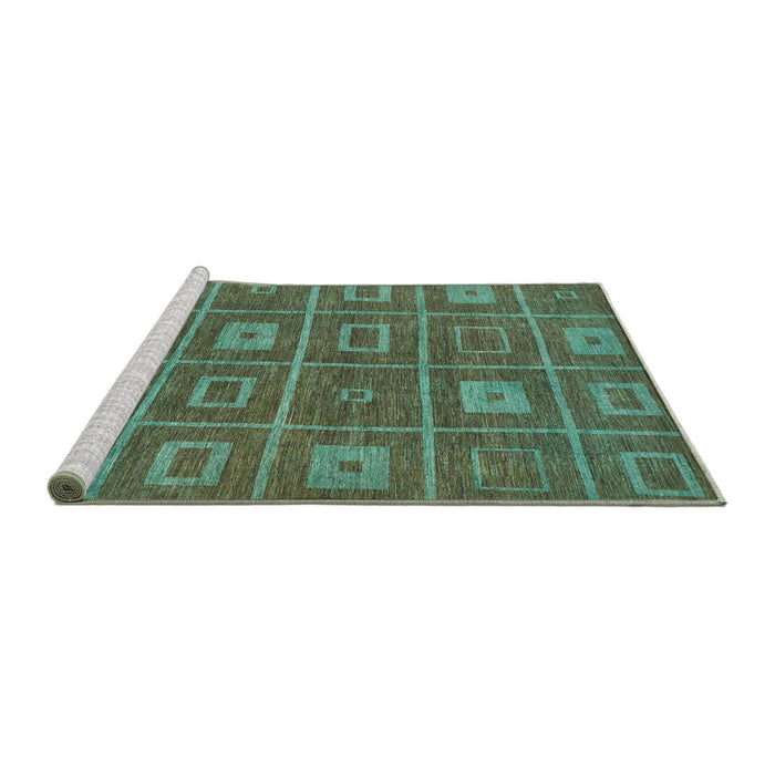 Sideview of Machine Washable Abstract Army Green Rug, wshabs315