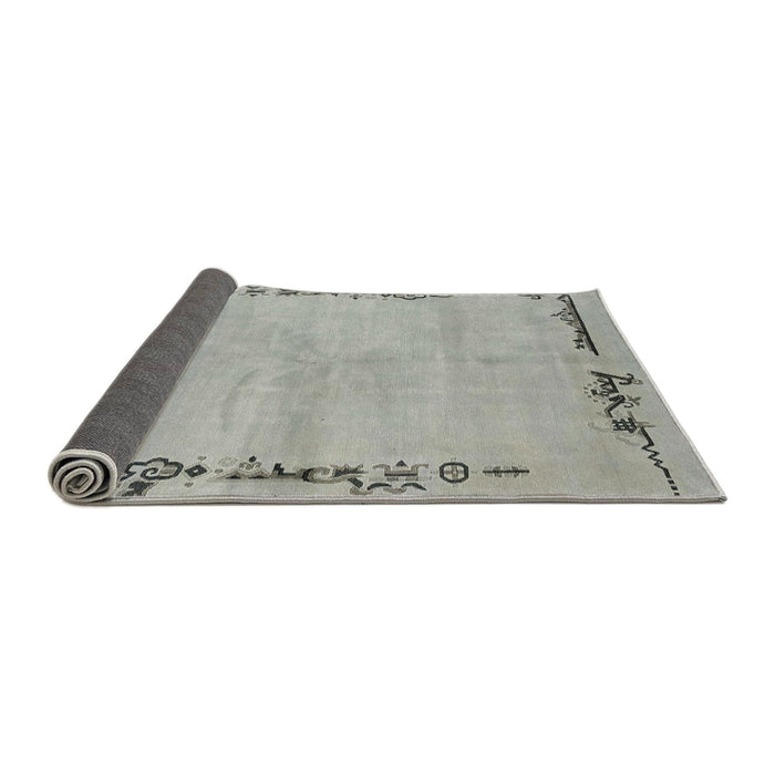 Sideview of Abstract Gunmetal Gray Modern Rug, abs3150