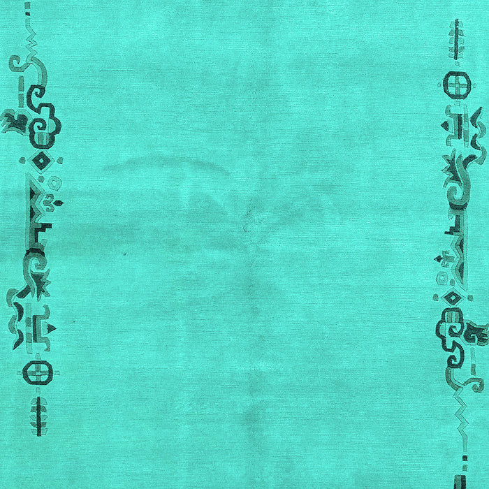 Machine Washable Abstract Turquoise Modern Area Rugs, wshabs3150turq