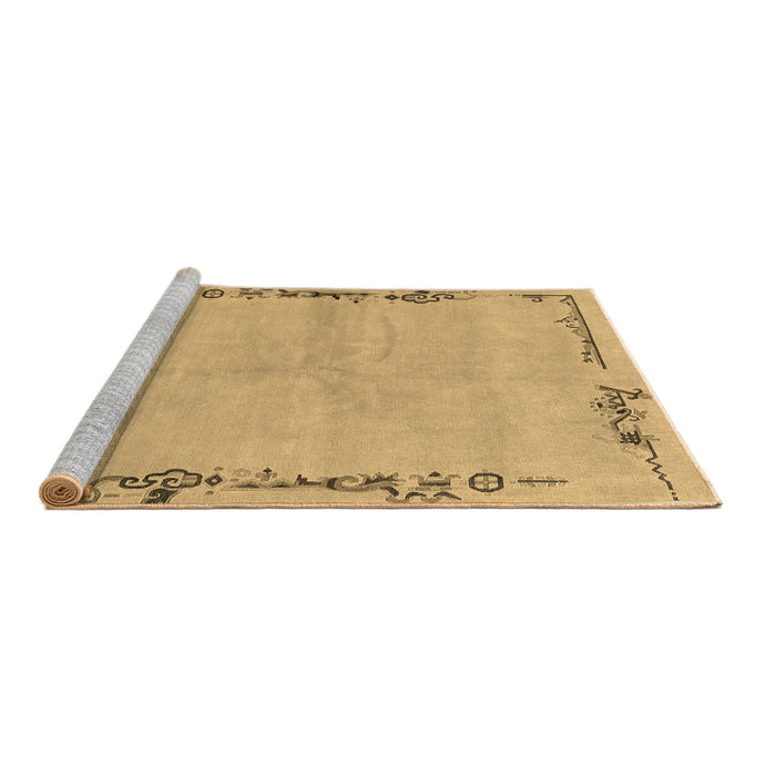 Sideview of Machine Washable Abstract Brown Modern Rug, wshabs3150brn