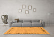 Machine Washable Abstract Orange Modern Area Rugs in a Living Room, wshabs3150org