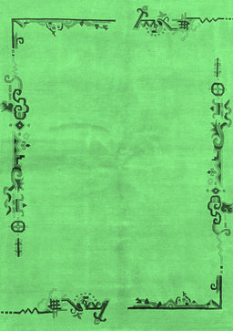 Abstract Emerald Green Modern Rug, abs3150emgrn