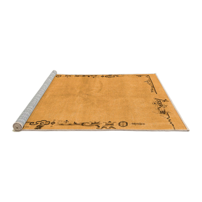 Sideview of Machine Washable Abstract Orange Modern Area Rugs, wshabs3150org