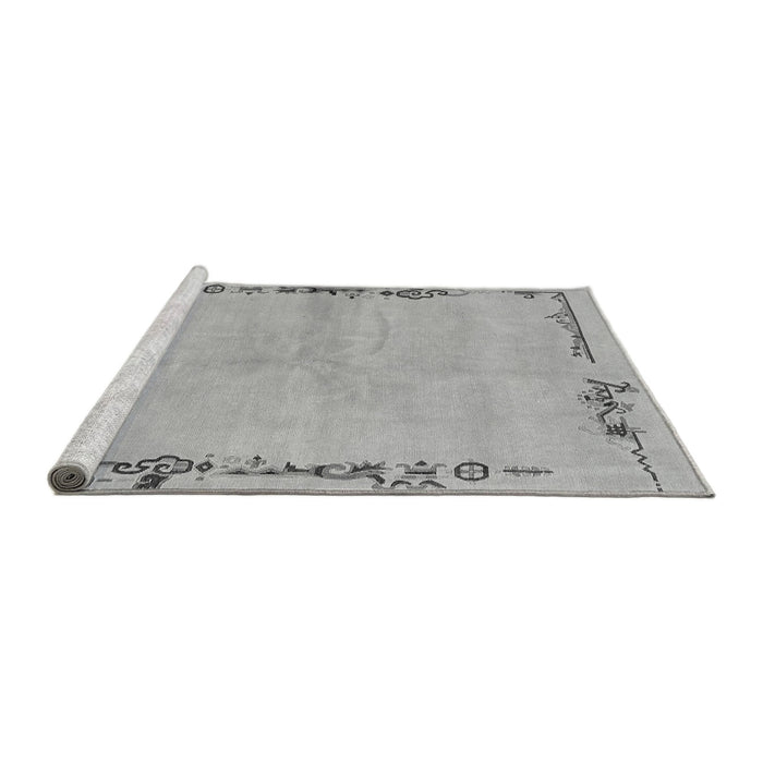 Sideview of Machine Washable Abstract Gray Modern Rug, wshabs3150gry