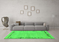 Machine Washable Abstract Green Modern Rug, wshabs3150grn