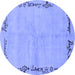 Round Abstract Blue Modern Rug, abs3150blu