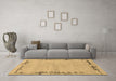 Machine Washable Abstract Brown Modern Rug in a Living Room,, wshabs3150brn