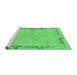 Sideview of Machine Washable Abstract Emerald Green Modern Area Rugs, wshabs3150emgrn