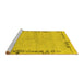 Sideview of Machine Washable Abstract Yellow Modern Rug, wshabs3150yw