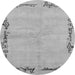 Round Abstract Gray Modern Rug, abs3150gry