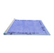 Sideview of Machine Washable Abstract Blue Modern Rug, wshabs3150blu