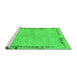 Sideview of Machine Washable Abstract Green Modern Area Rugs, wshabs3150grn