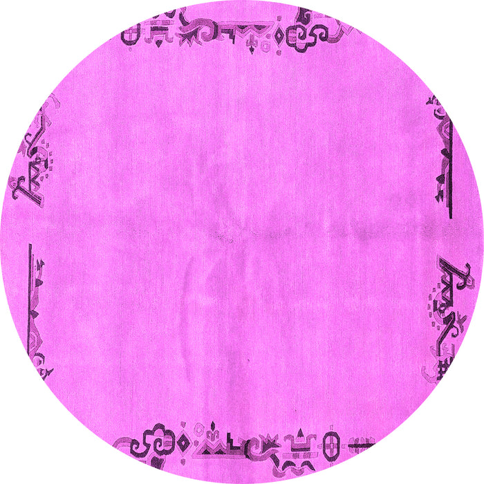 Round Abstract Pink Modern Rug, abs3150pnk
