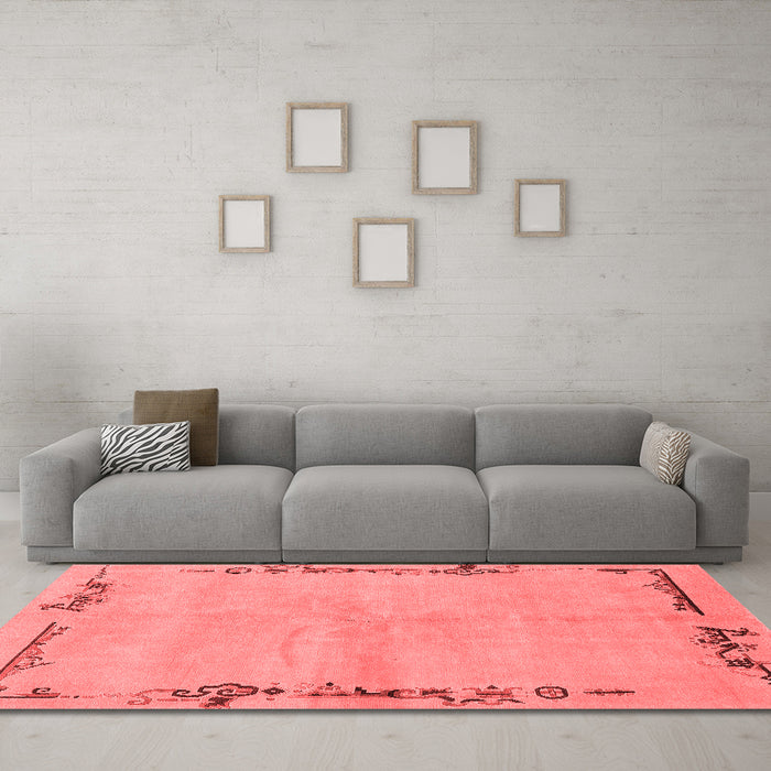Modern Red Washable Rugs