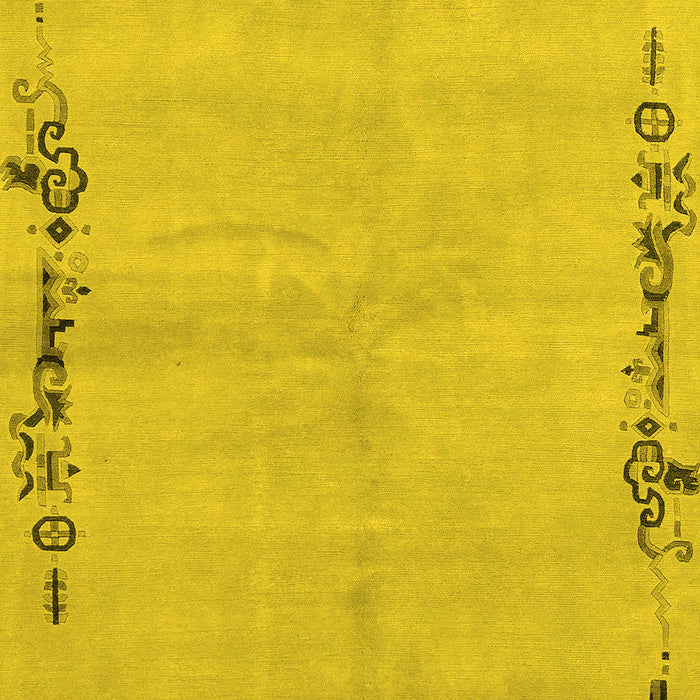 Machine Washable Abstract Yellow Modern Rug, wshabs3150yw